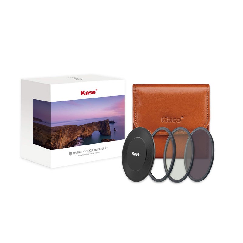 Kase Wolverine 82mm Entry Kit Magnetic Shockproof Tempered Optical Glass Filter Includes Magnetic CPL MCUV ND64 Lens Cap & Case - Image 1